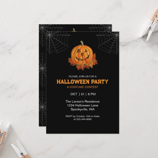 Halloween-Party für Aquarellpumpen (Vorderseite/Rückseite Beispiel)