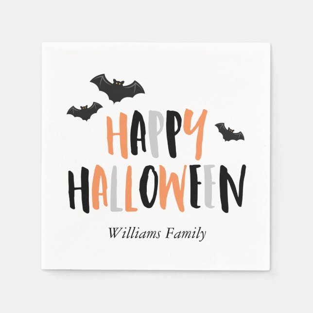 Halloween-Party für coole Fledermäuse Serviette (Vorderseite)
