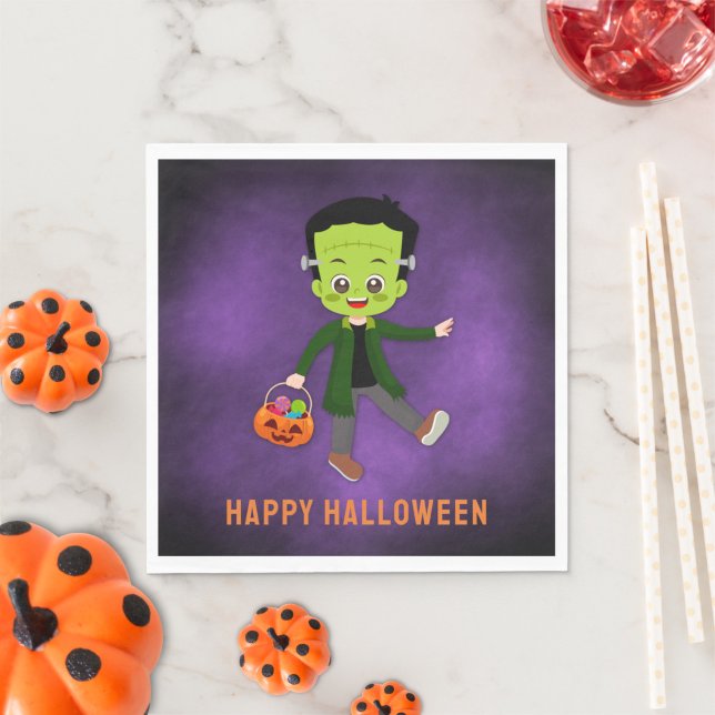 Halloween-Party für das Kids-Frankenstein-Papier Serviette (Von Creator hochgeladen)