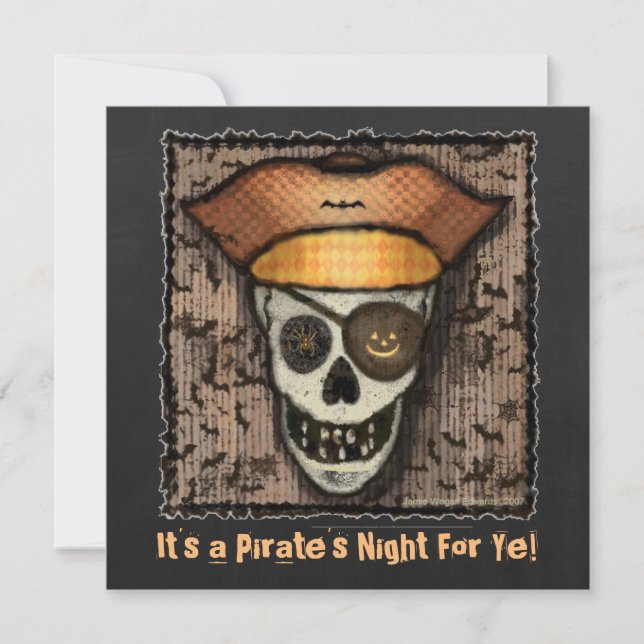 Halloween-Party für den Custom Pirate Skull Einladung (Vorderseite)