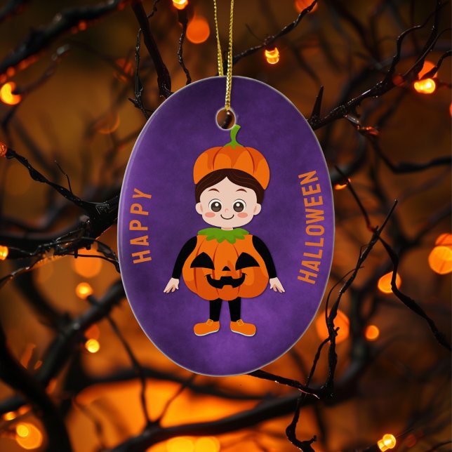 Halloween-Party für Kids Pumpkin Keramik Ornament (Von Creator hochgeladen)