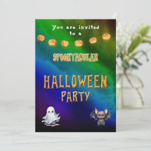 Halloween-Party für Kinder farbig niedlich Einladung