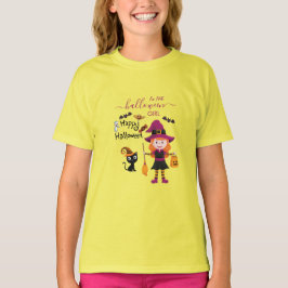 Halloween-Party für Kinder mit niedlicher Hexenkle T-Shirt