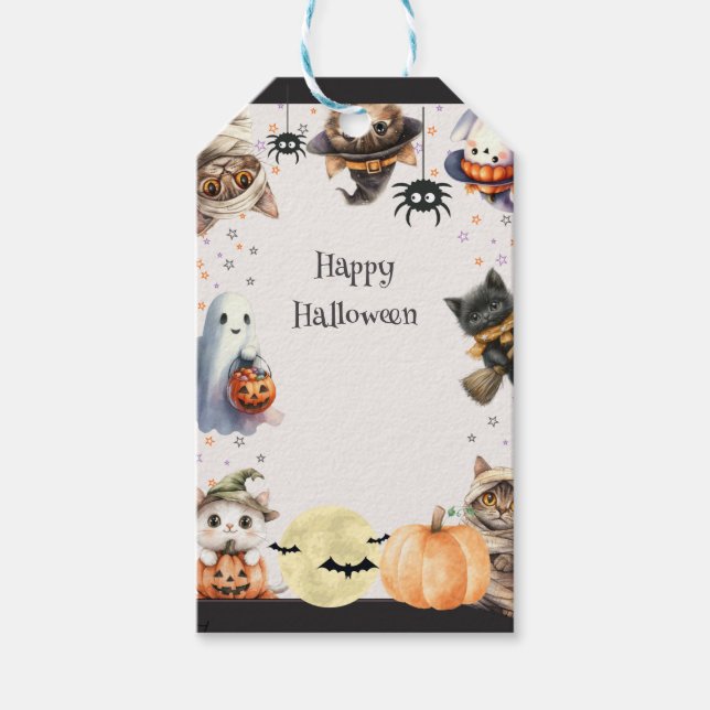 Halloween-Party für niedliche Kinder Geschenkanhänger (Vorderseite)