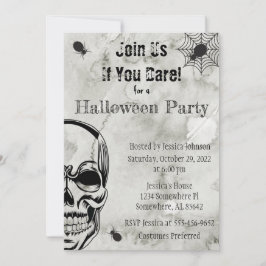 Halloween-Party für Schädel und Spinnen Einladung