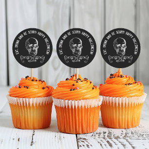 Halloween-Party für Schwarz und Weiß Runder Aufkleber