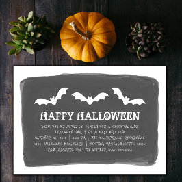 Halloween-Party für Schwarz-weiße Wasserfarben Einladung