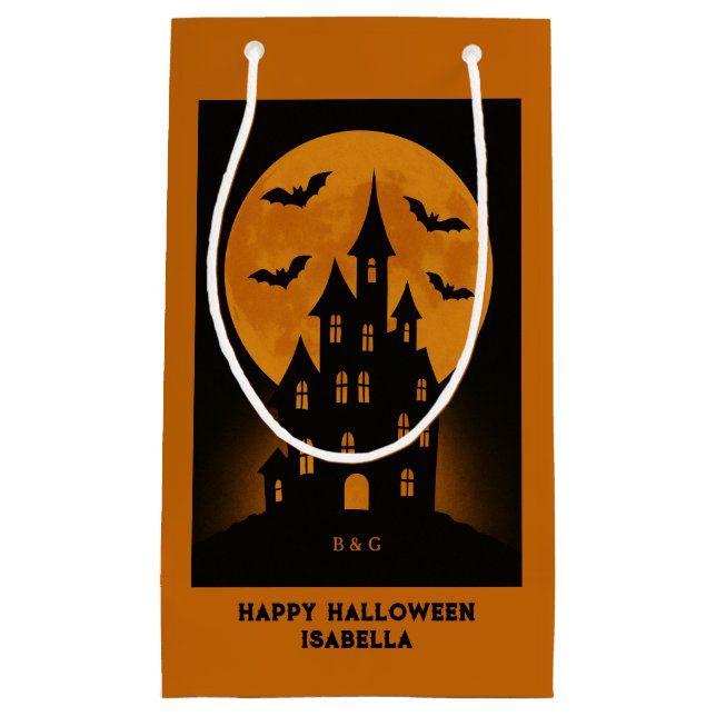 Halloween-Party für Spuk House Moon Bats Kleine Geschenktüte (Vorderseite)