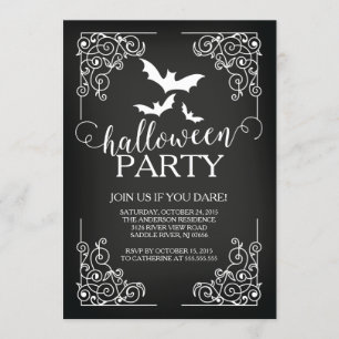 Halloween-Party für Vintage Fledermäuse Einladung