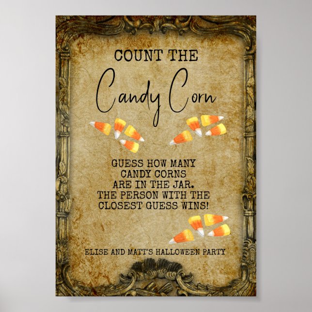 Halloween-Party Game Count the Candy Corn Poster (Vorne)