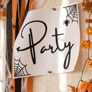 Halloween-Party geht hier Pfeil nach links Poster