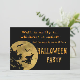Halloween-Party geht rein oder fliegt hinein Einladung