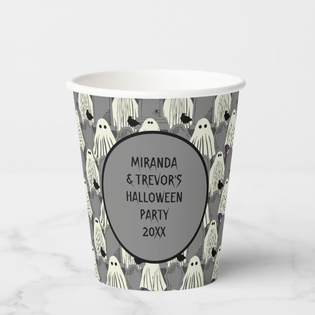 Halloween-Party-Geister und Kopfsteine Pappbecher (Vorderseite)