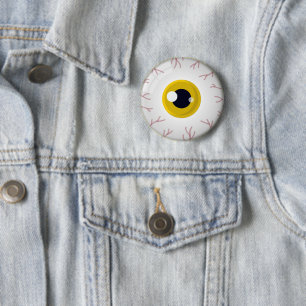 Halloween-Party Gelbes Auge Beängstigendes Outfit Button