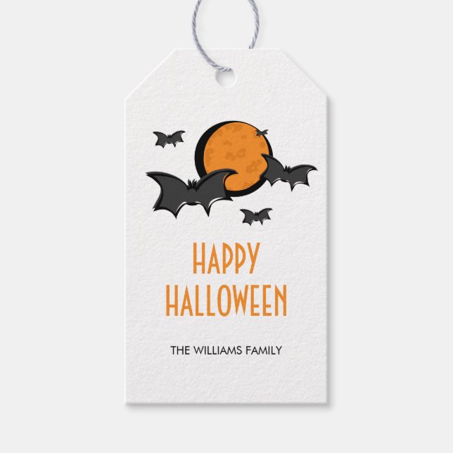 Halloween-Party-Geschenketiketten für Fledermäuse  Geschenkanhänger (Vorderseite)