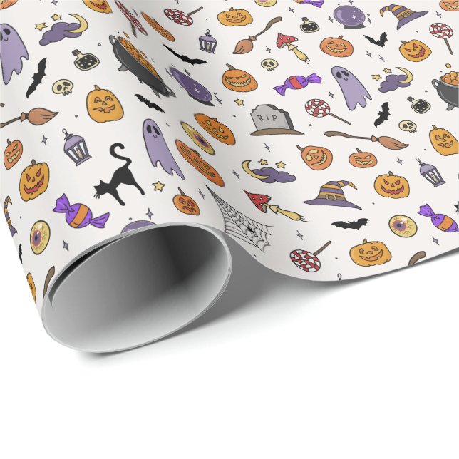 Halloween-Party Geschenkpapier (Rolleneckpunkt)