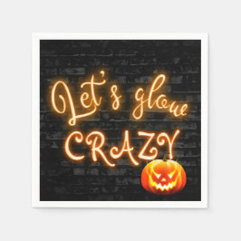 Halloween-Party Glow Sign mit Jack-o-Laterne Serviette