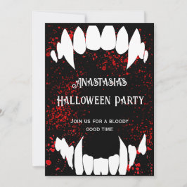 Halloween-Party Gothic Blood Spatter Vampire Einladung