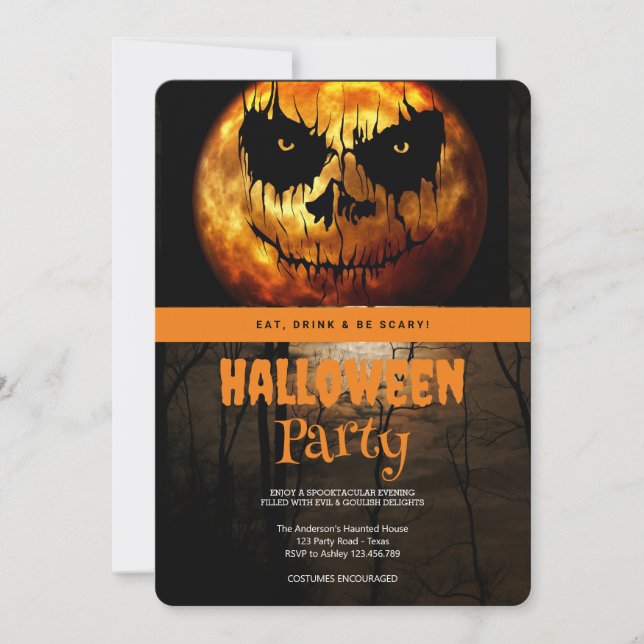 Halloween-Party Gothic Dark Moon Einladung (Vorderseite)
