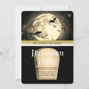 Halloween-Party Gothic Fantasy Mond Einladung