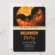 Halloween-Party Gothic Fledermaus-Einladung