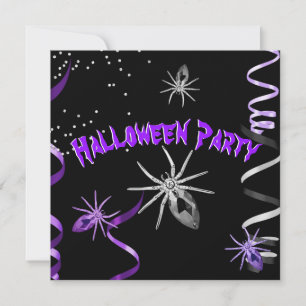 Halloween-Party Gothic Spinne Lila Schwarz Einladung