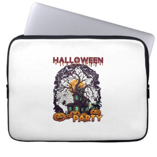 Halloween-Party Gruselhaus Baum Kürbisse Schwarz  Laptopschutzhülle