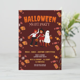 Halloween-Party, Halloween-Nacht Feiertagskarte
