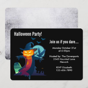 Halloween Party Haunted Scarecrow Invitation
