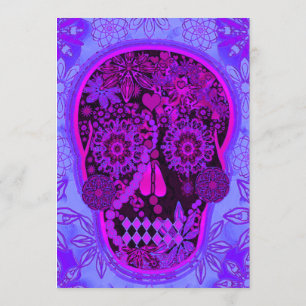 Halloween-Party Heiß rosa und blau glänzen Einladung