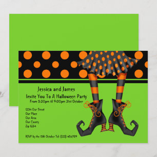 Halloween-Party Hexen Strumpf Einladung