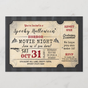 Halloween-Party-Horror-Film-Nachtfilm-Karte Einladung