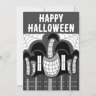 Halloween-Party im Spuk Schwarz-Weiß-Haus Einladung