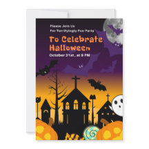 Halloween Party Invitation or Terrifyingly Fun Hal