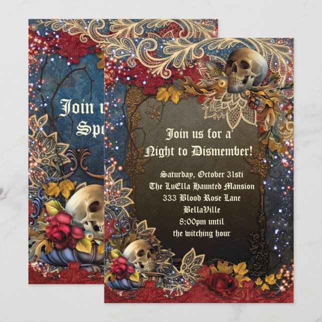 HALLOWEEN-PARTY-INVITATIONEN EINLADUNG (Vorne/Hinten)