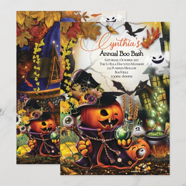 HALLOWEEN PARTY INVITATIONS (Devant / Derrière)