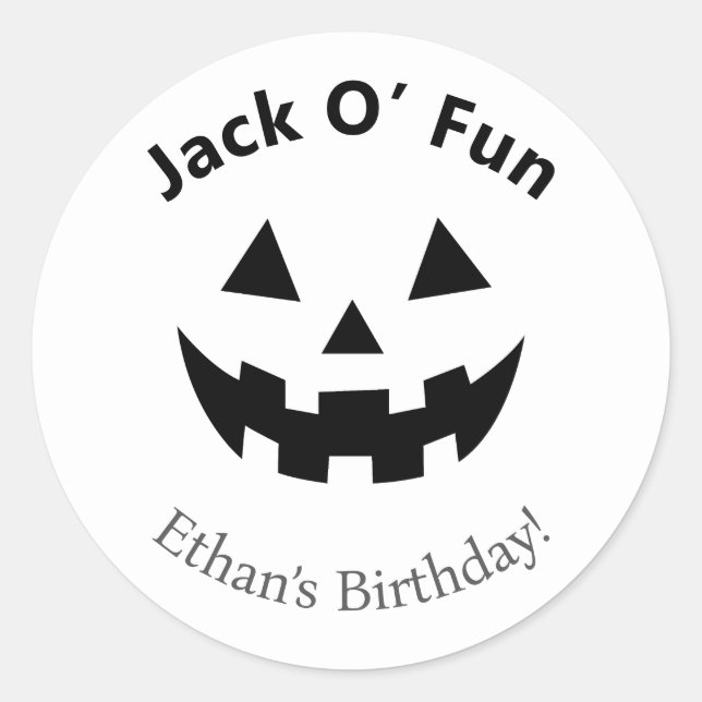 Halloween-Party | Jack O’ Fun Pumpkin Runder Aufkleber (Vorderseite)