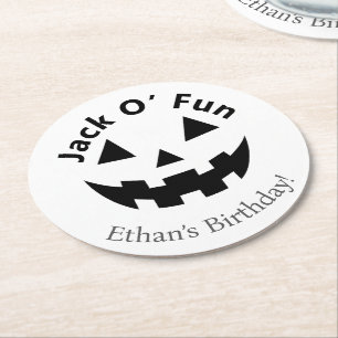 Halloween-Party Jack O’ Fun Pumpkin Runder Pappuntersetzer
