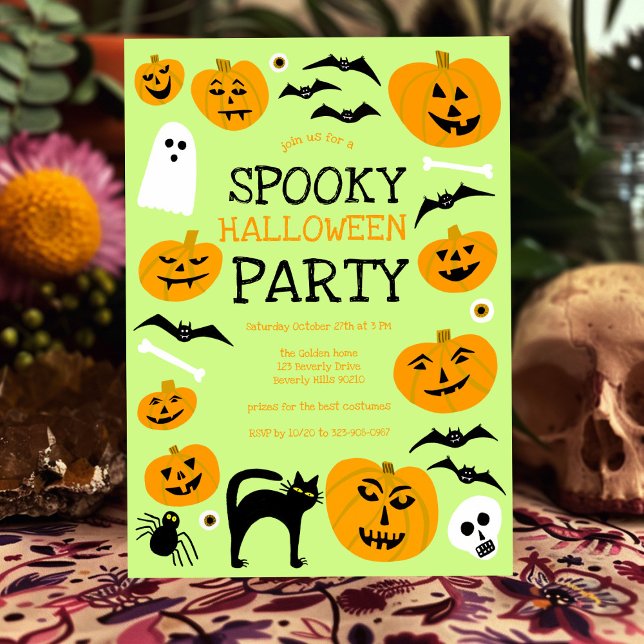 HALLOWEEN-PARTY Jack-o-Signalleuchten Niedlich Einladung (HALLOWEEN PARTY Jack-o-lanterns Cute Custom Invitation
)