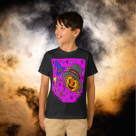 Halloween-Party Jack O'Lantern Bugle Lila Kids T-Shirt