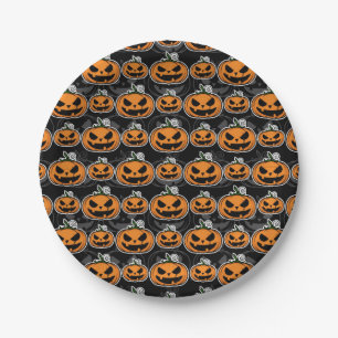 Halloween-Party Jack O'Lanterns Gruselige Kürbisse Pappteller