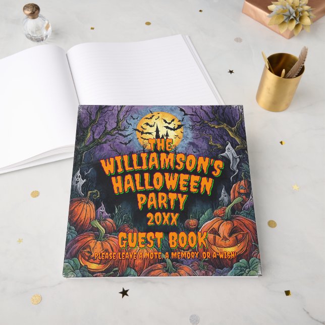 Halloween-Party Jahr hinzufügen Gästebuch (Vorderseite offen)