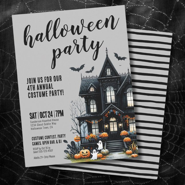 Halloween-Party Jährliche Kostüme Spuk Haus Einladung (Halloween Party Annual Costume Haunted House Invitation)