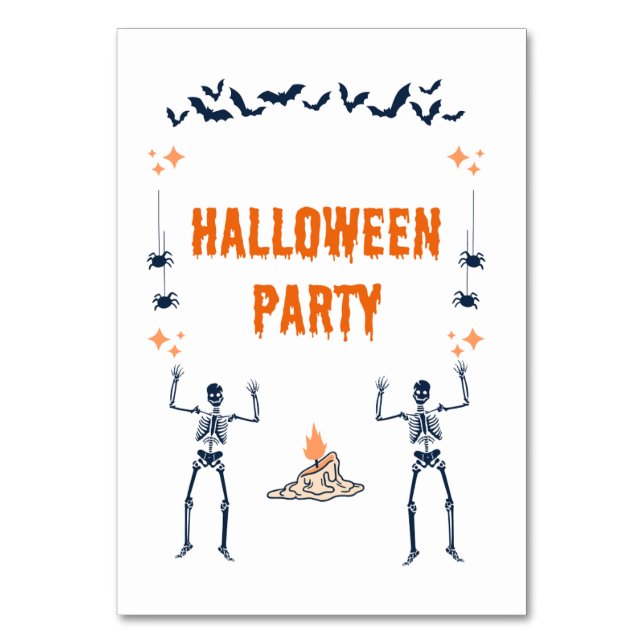 Halloween-Party-Karten Tischnummer (Rückseite)