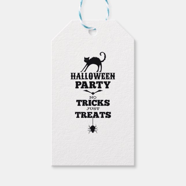 Halloween-Party keine Leckereien nur Tricks lustig Geschenkanhänger (Vorderseite)