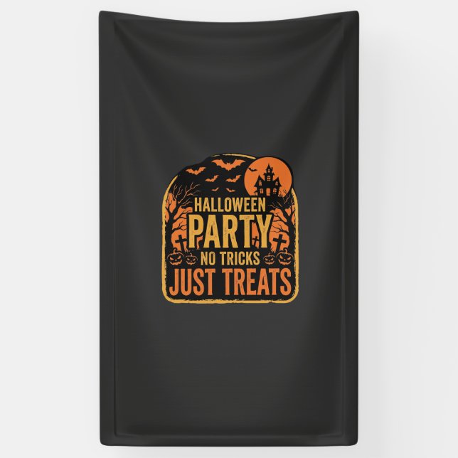 Halloween-Party Keine Tricks Nur Leckerlis Design_ Banner (Vertikal)