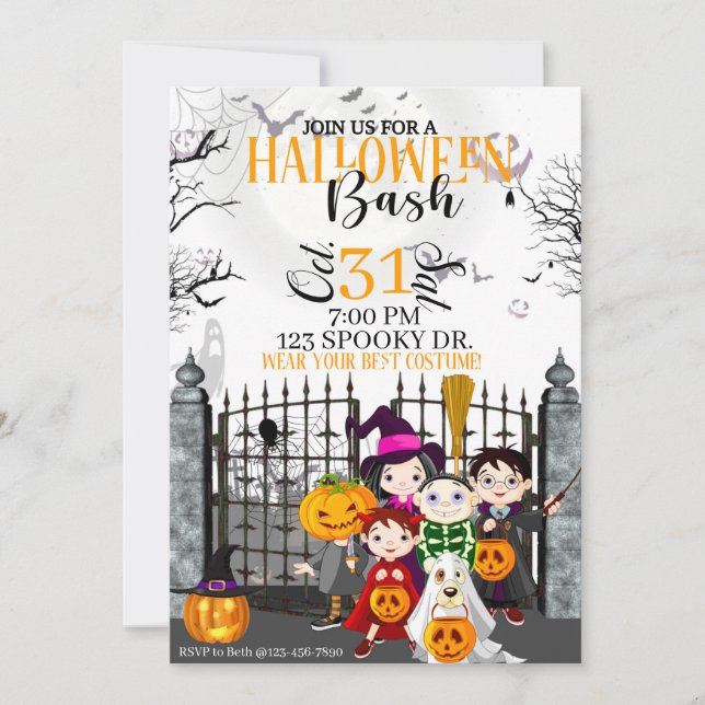 HALLOWEEN-PARTY, KIDS HALLOWEEN, COSTUME-PARTY (Vorderseite)