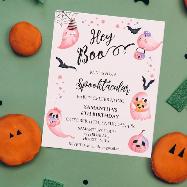 Halloween Party Kids Hey Boo Pink Geister (Von Creator hochgeladen)