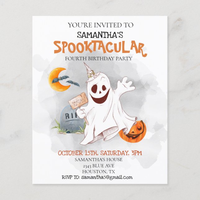 Halloween Party Kinder Spooktacular Geist (Vorderseite)