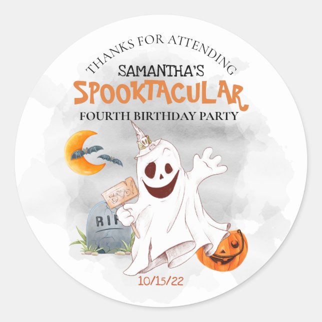 Halloween Party Kinder Spooktacular Geist Runder Aufkleber (Vorderseite)
